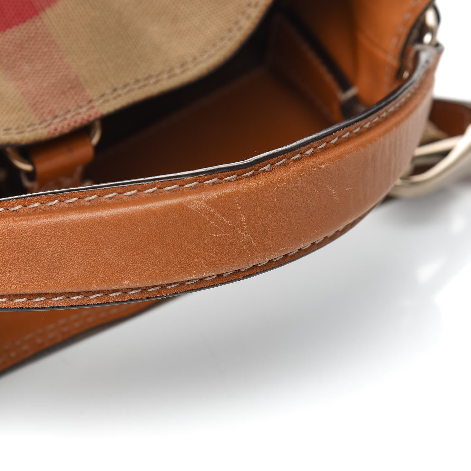 Burberry Canvas Mega Check Medium Ashby Hobo Saddle Brown 14 of 14