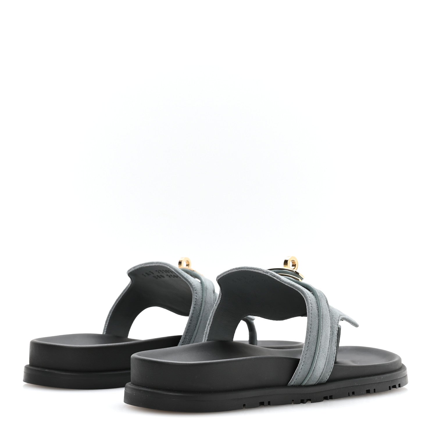 Hermes Suede Goatskin Womens Empire Sandals 38 Bleu Tonnerre 5 of 9