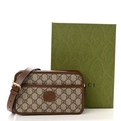 Gucci GG Supreme Monogram Azalea Calfskin Mini Retro Interlocking G Shoulder Bag Beige Ebony Brown Sugar 11 of 11