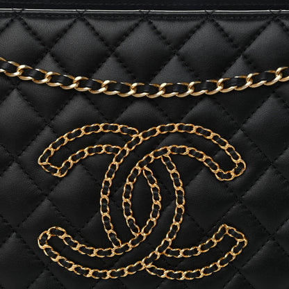 Chanel Calfskin Quilted CC Chain Accordion Tote Black 10 of 11