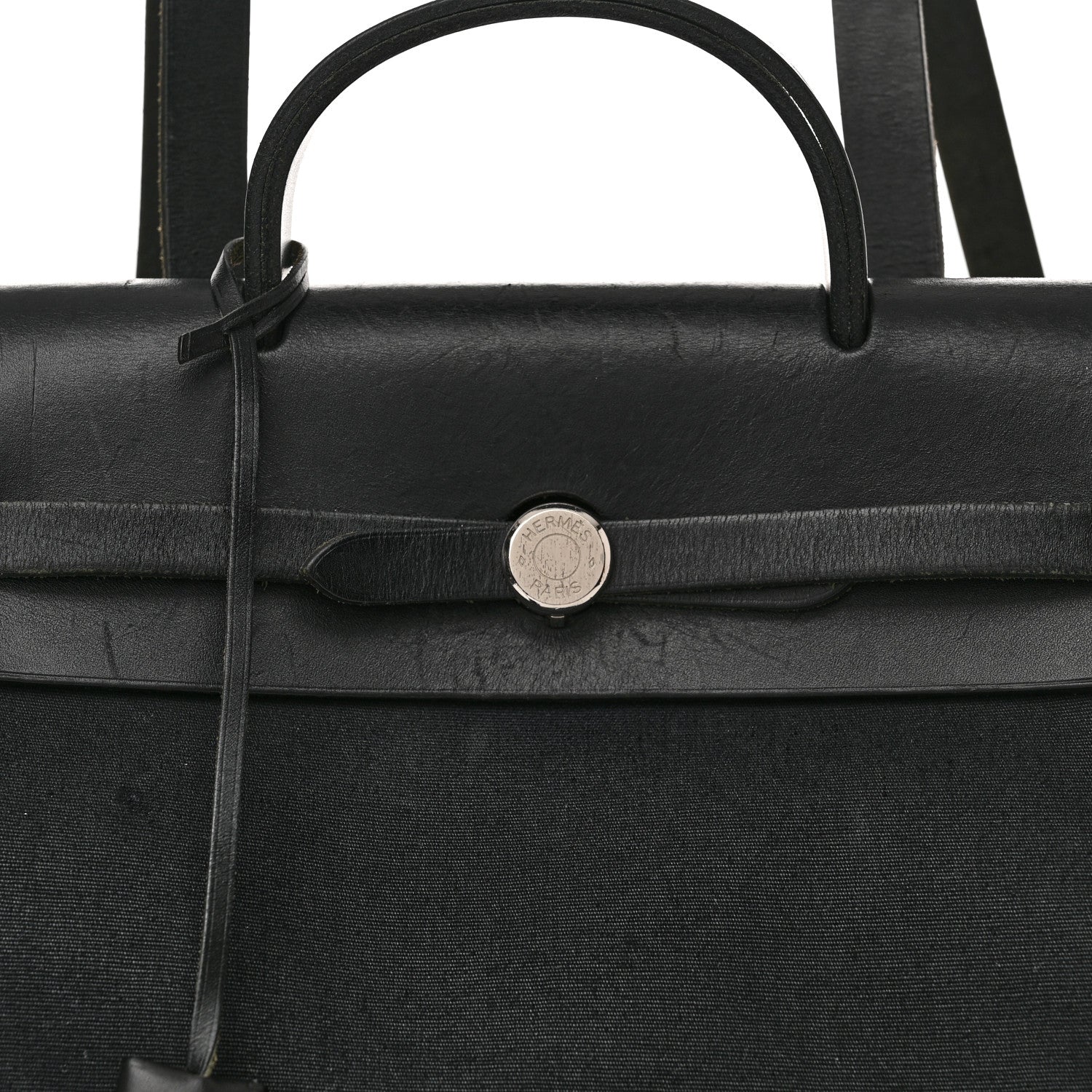Hermes Toile Vache Calfskin Herbag 30 PM Backpack Black 8 of 11