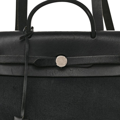 Hermes Toile Vache Calfskin Herbag 30 PM Backpack Black 8 of 11
