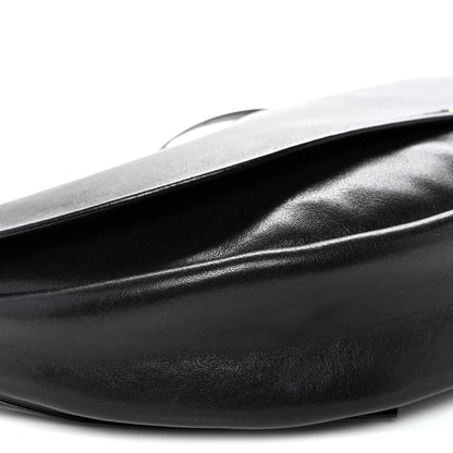 Celine Shiny Lambskin Soft Triomphe Half Moon Bag Black 8 of 9