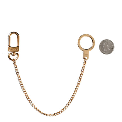 Louis Vuitton Metal Pochette Extender Key Ring Chain Gold 2 of 4