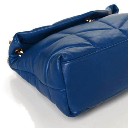 Saint Laurent Lambskin Quilted Medium Loulou Puffer Monogram Chain Satchel Majorele Blue 13 of 14