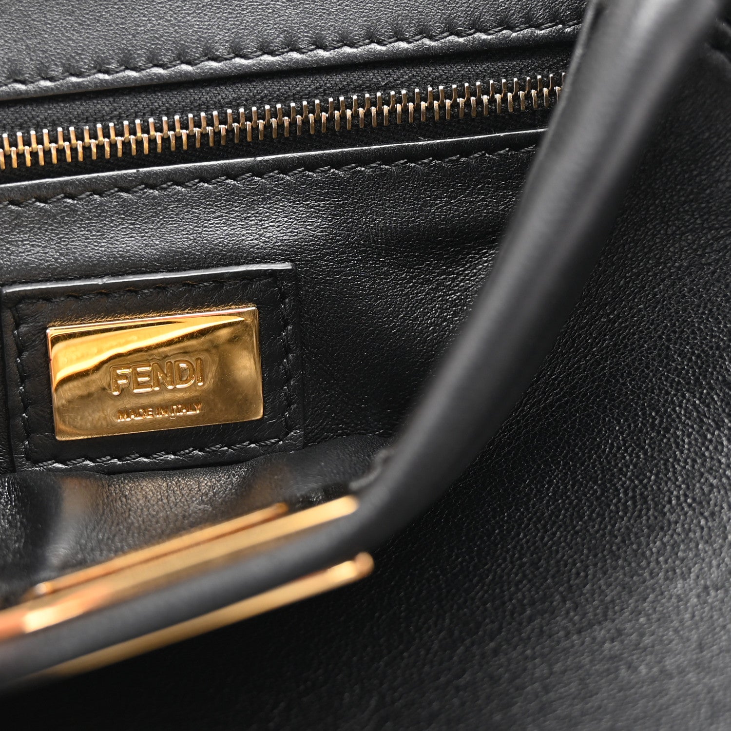 Fendi Nappa Mini Peekaboo Iconic Satchel Black 6 of 10