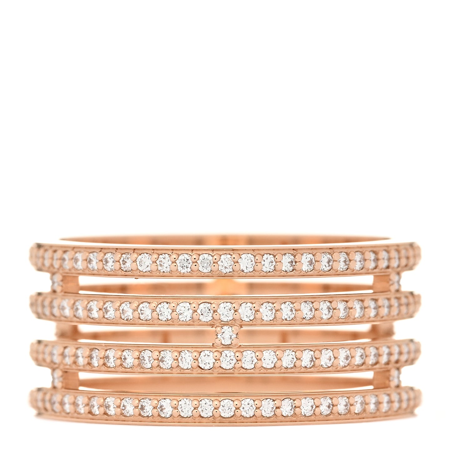 18K Rose Gold Diamond GM Ariane Wedding Band Ring 52 6