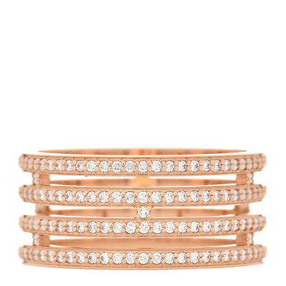 Hermes 18K Rose Gold Diamond GM Ariane Wedding Band Ring 52 6 2 of 4
