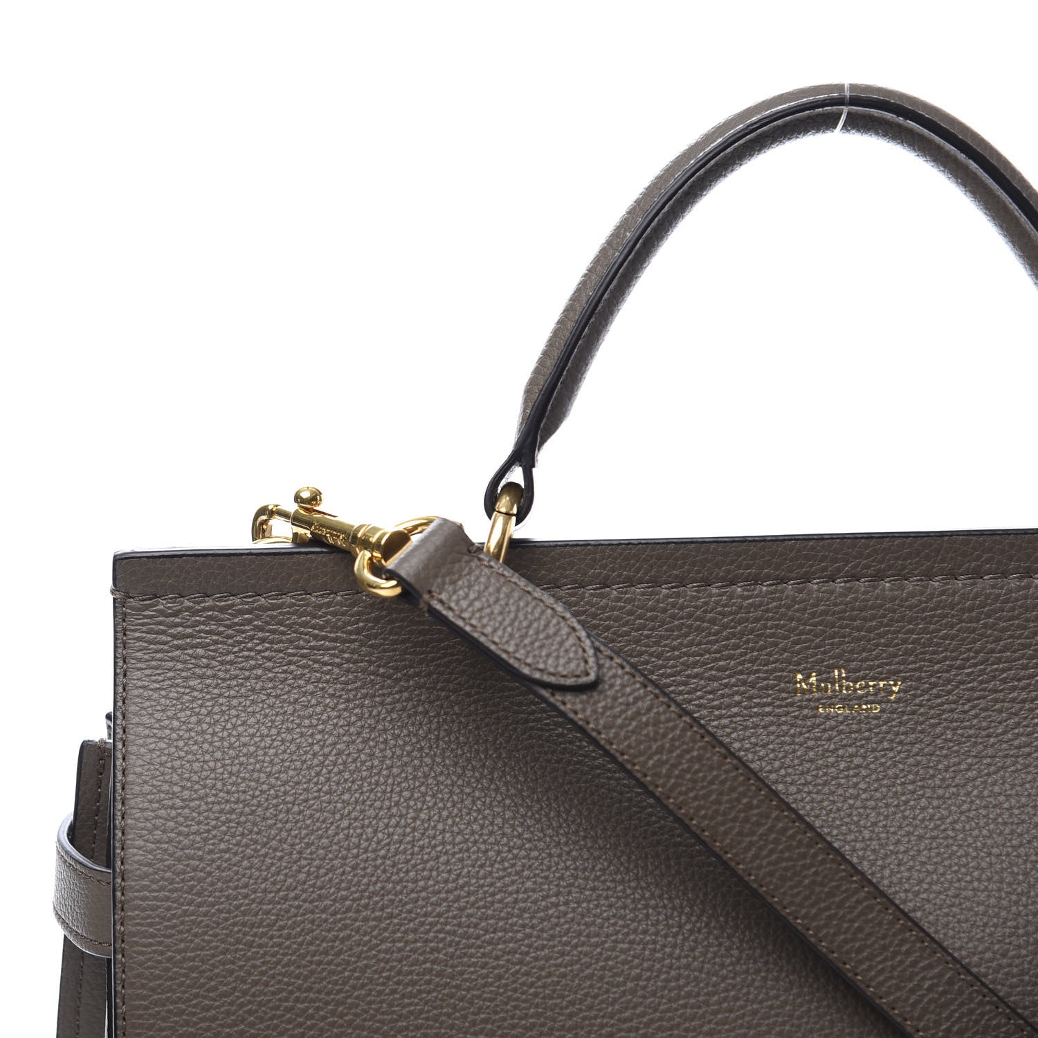 Mulberry Natural Grain Amberley Satchel Mole Grey 9 of 9