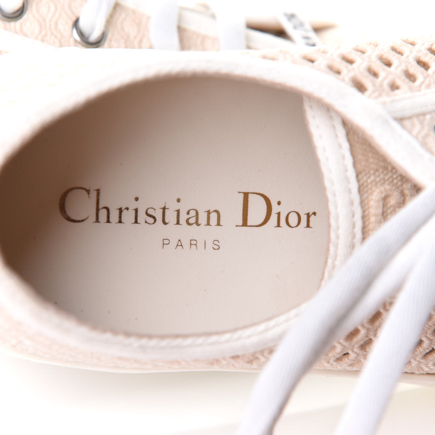 Resille Embroidered Walk'N'Dior Low Top Sneakers 37 Beige