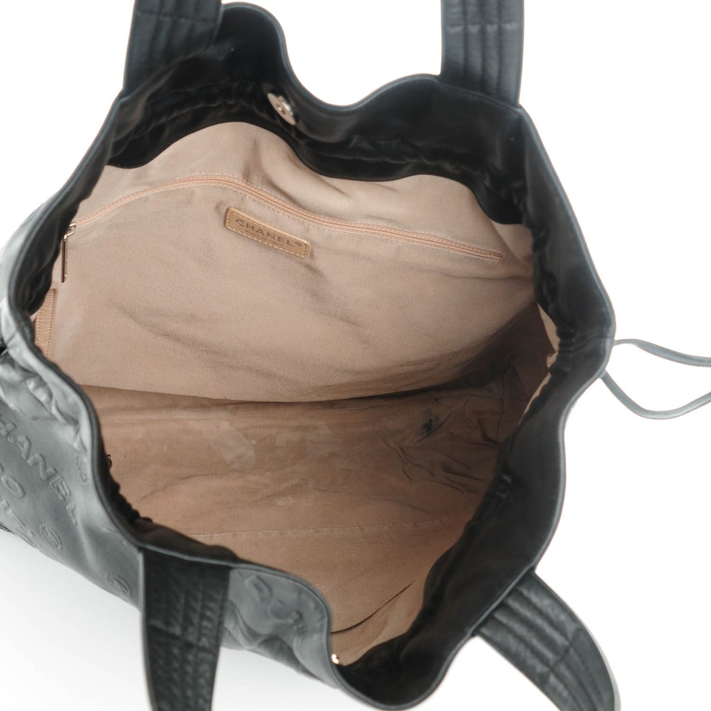 Calfskin Unlimited Drawstring Tote Black