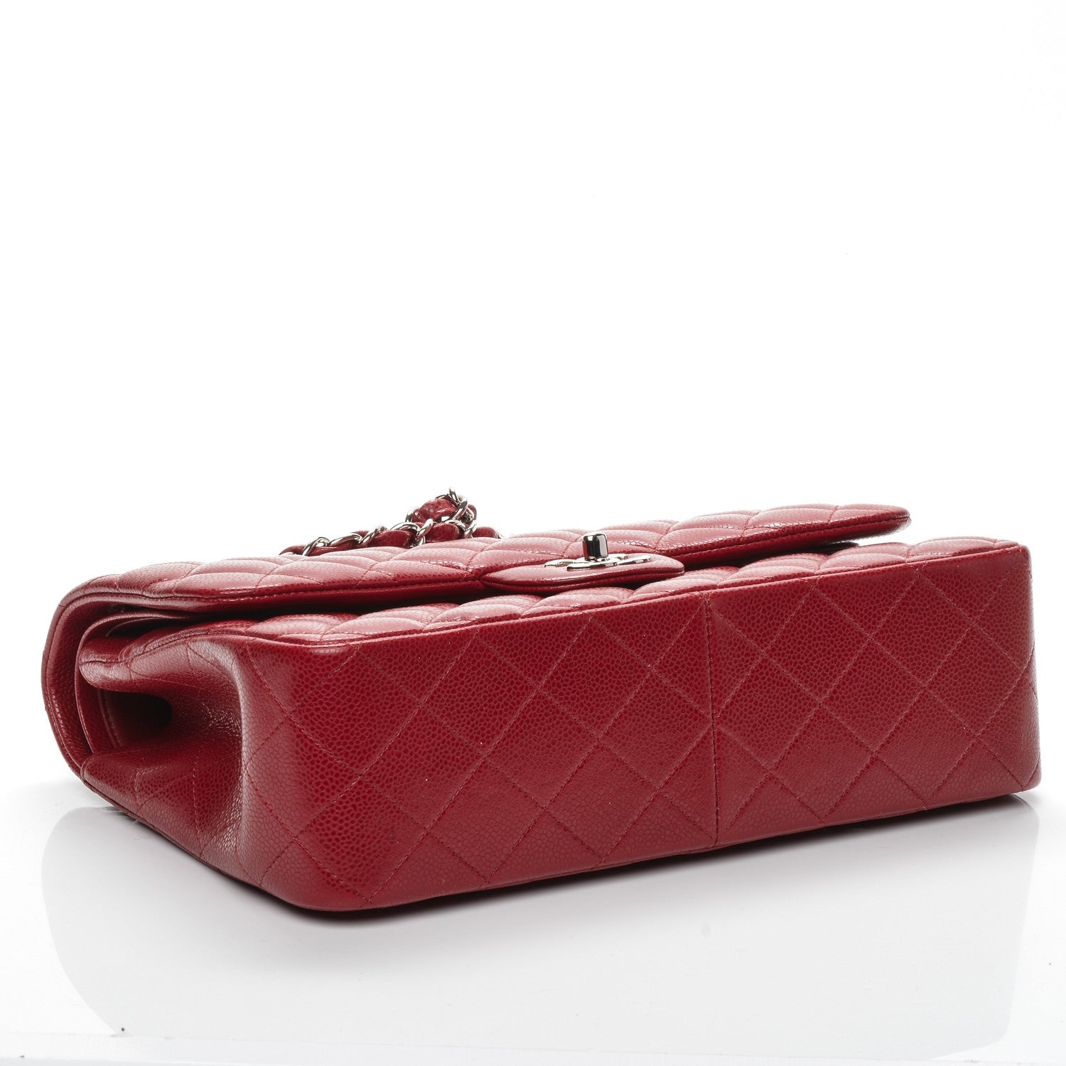 Chanel Caviar Quilted Jumbo Double Flap Red 4 of 7