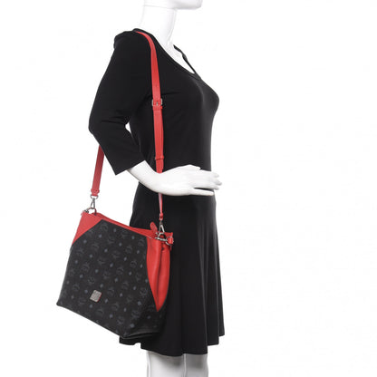 MCM Visetos Medium Klara Hobo Red Black 2 of 12