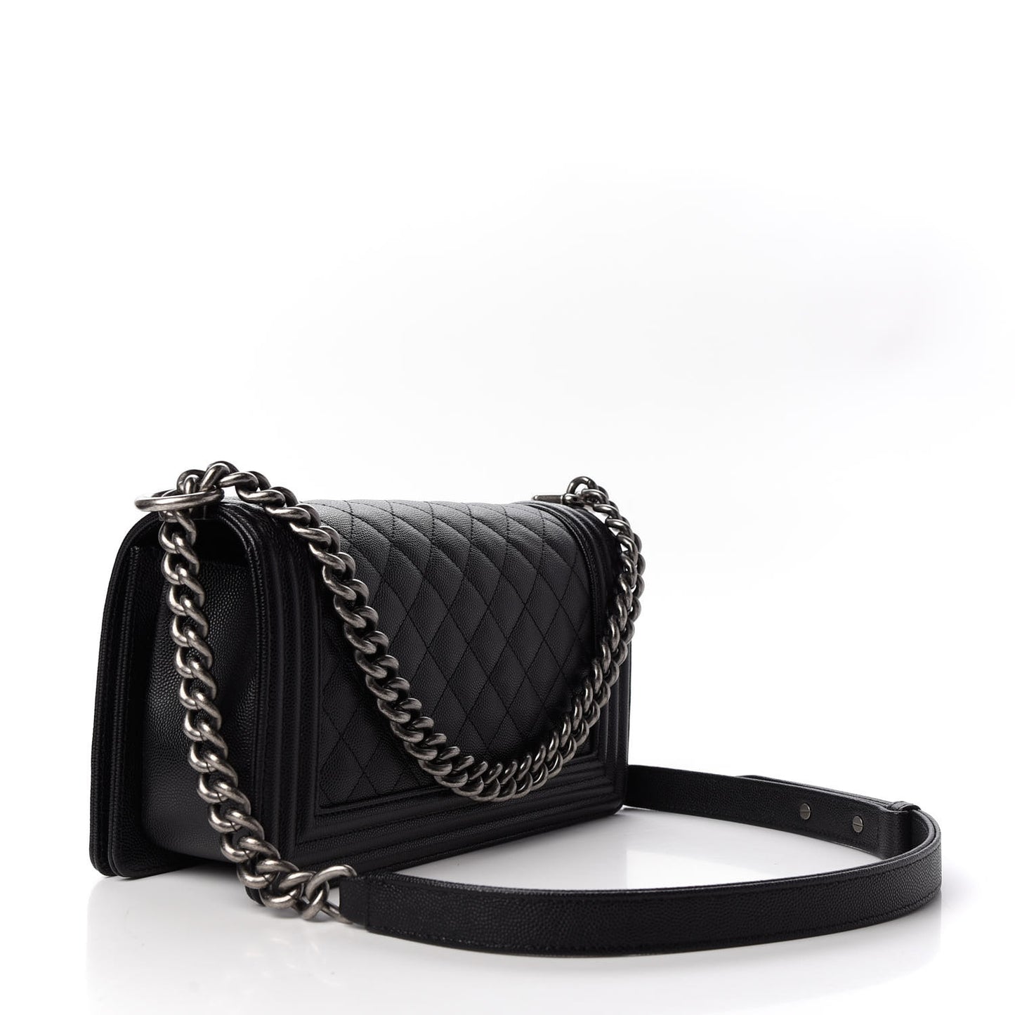 Caviar Quilted Medium Boy Flap Black