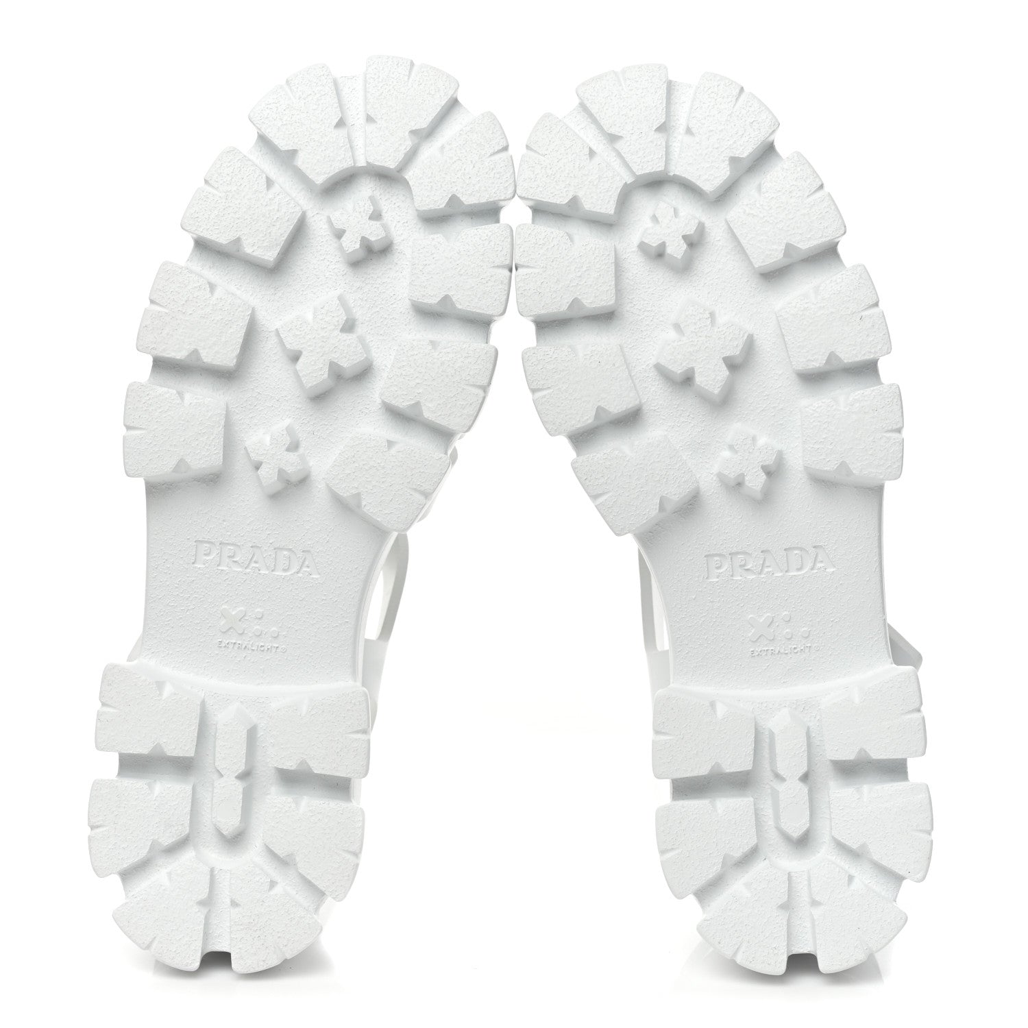 Prada Foam Rubber Metal Triangle Logo Monolith 55mm Cage Sandals 40 White 6 of 10