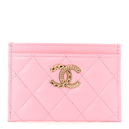 Chanel Caviar Quilted Multi Chain CC Card Holder Pink 1 of 9