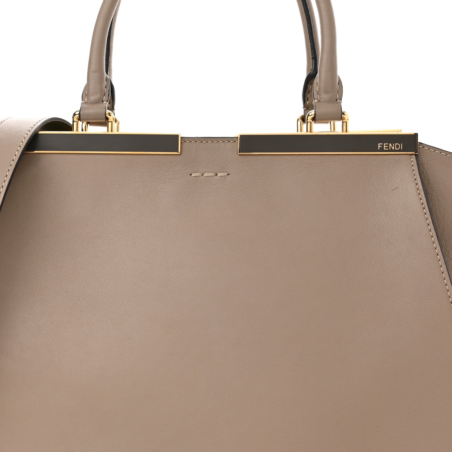 Fendi Vitello Dolce Shiny Nappa Petite 3Jours Tote Tortora Emerald 7 of 13