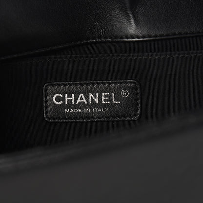 Chanel Faded Calfskin Quilted Medium Studded Boy Flap Black 5 of 10