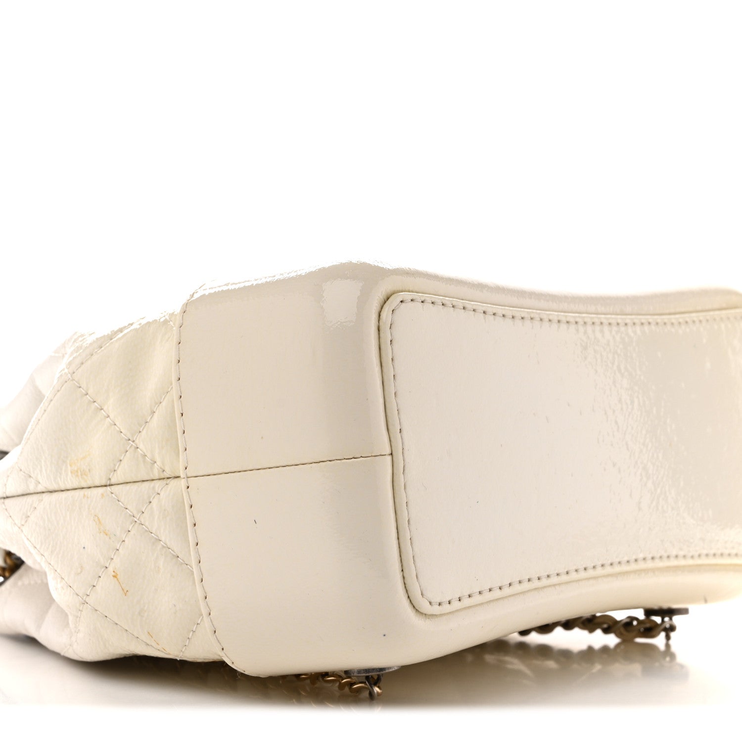 Chanel Patent Goatskin Quilted Small Gabrielle Backpack White 9 of 12