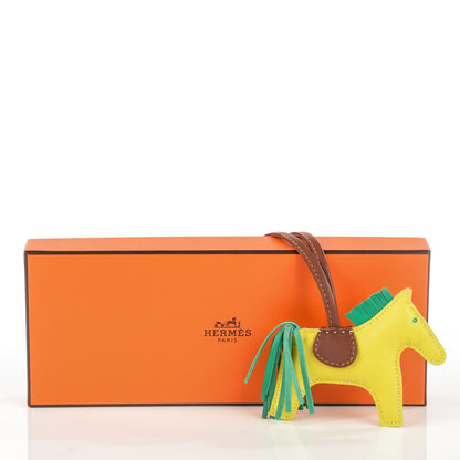 Hermes Milo Lambskin Grigri Rodeo Horse Bag Charm PM Lime Menthe Fauve 4 of 13