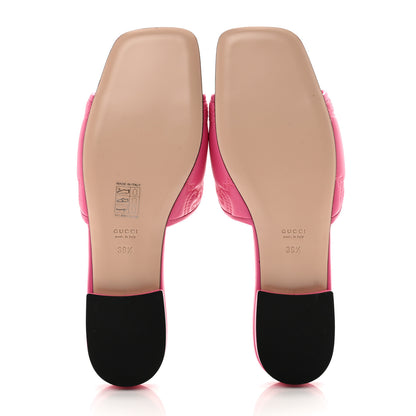 Gucci Nappa GG Matelasse GG Marmont Flat Slide Sandals 39.5 Bon Bon 5 of 8