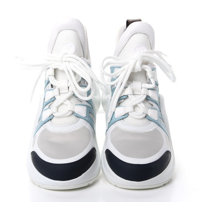 Louis Vuitton Calfskin Technical Nylon LV Archlight Sneakers 38.5 White Blue Gris 40 White Blue Gris 5 of 10