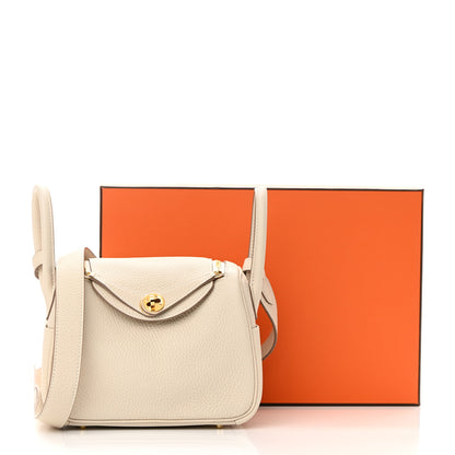 Hermes Taurillon Clemence Mini Lindy 20 Craie 11 of 11