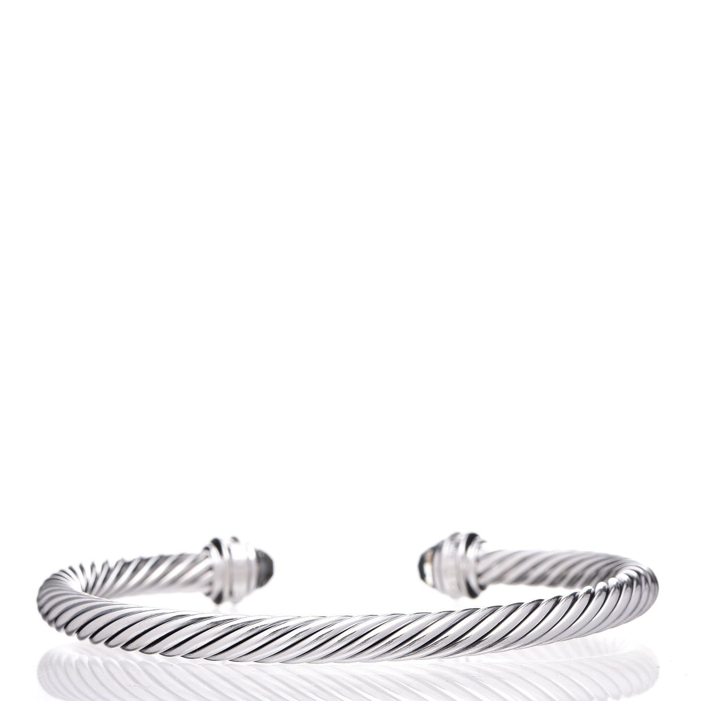 Sterling Silver Diamond Prasiolite 5mm Cable Classics Bracelet