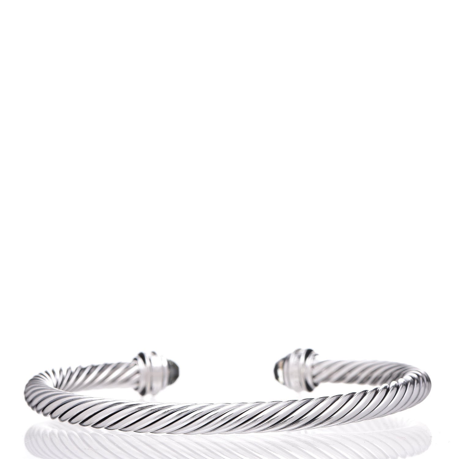David Yurman Sterling Silver Diamond Prasiolite 5mm Cable Classics Bracelet 3 of 5