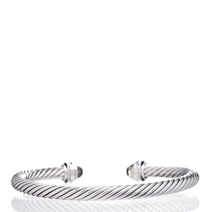 David Yurman Sterling Silver Diamond Prasiolite 5mm Cable Classics Bracelet 3 of 5