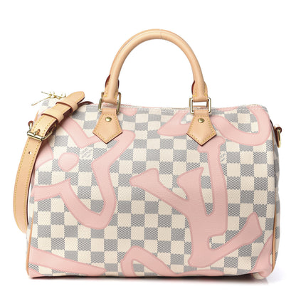 Louis Vuitton Damier Azur Tahitienne Speedy Bandouliere 30 Rose Ballerine 1 of 10