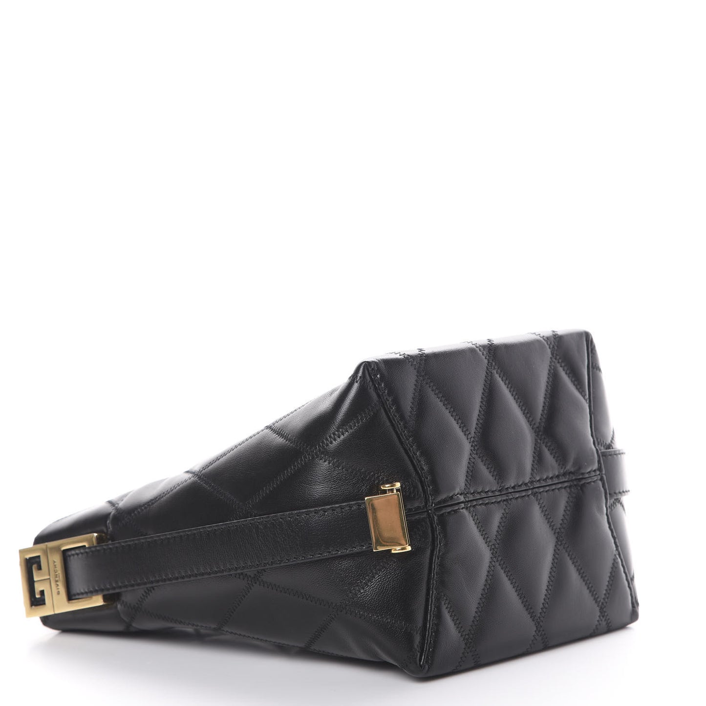 Lambskin Quilted Mini GV Bucket Bag Black