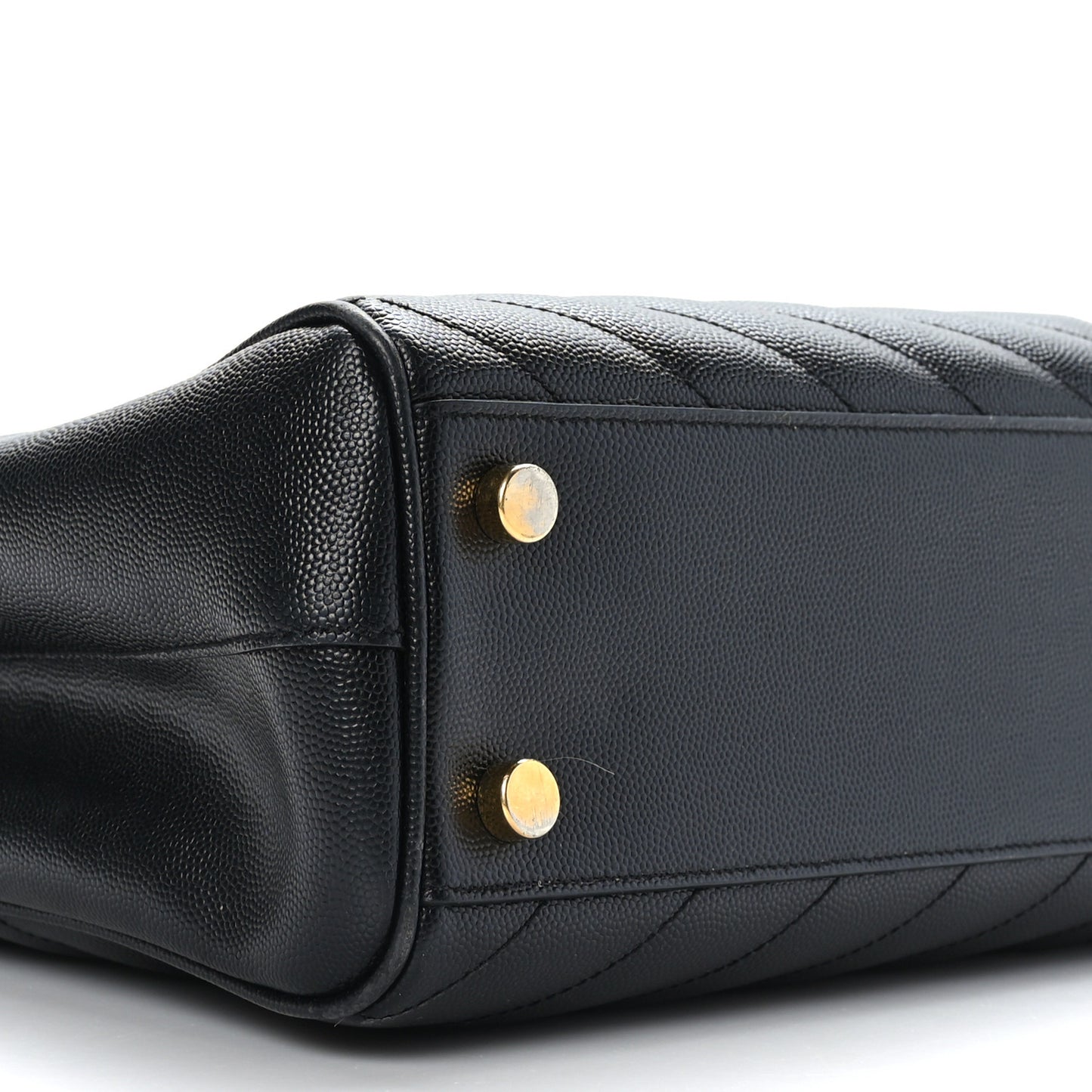 Grain De Poudre Matelasse Chevron Monogram Shopping Bag Black