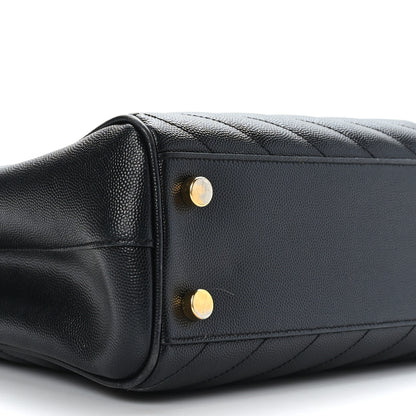 Saint Laurent Grain De Poudre Matelasse Chevron Monogram Shopping Bag Black 9 of 10
