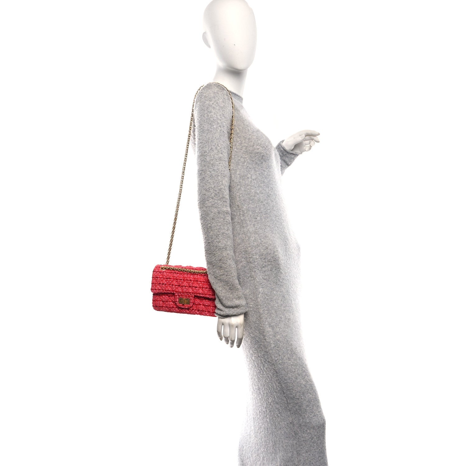 Chanel Tweed Quilted Mini 2.55 Reissue Flap Red Ecru Black 2 of 10