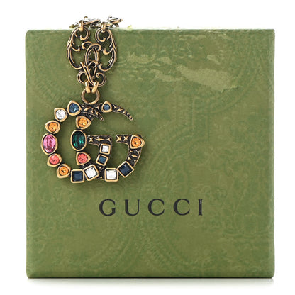 Gucci Crystal Marmont Necklace Aged Gold Multicolor 8 of 8