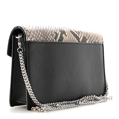 Louis Vuitton Soft Calfskin Snakeskin My Lockme Chain Bag Pochette Black 3 of 13