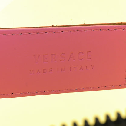 Versace Vinyl Calfskin 90s Logo Tote Yellow 8 of 11