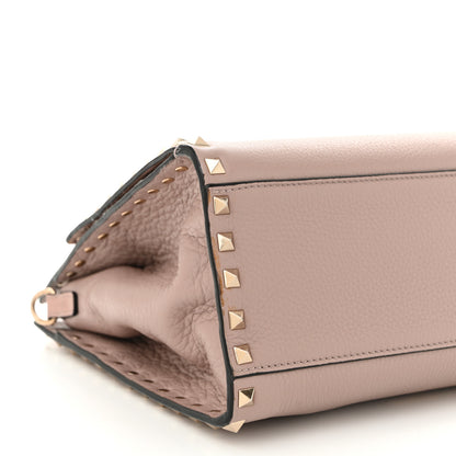 Valentino Garavani Grained Calfskin Rockstud Flip Lock Tote Poudre 8 of 9