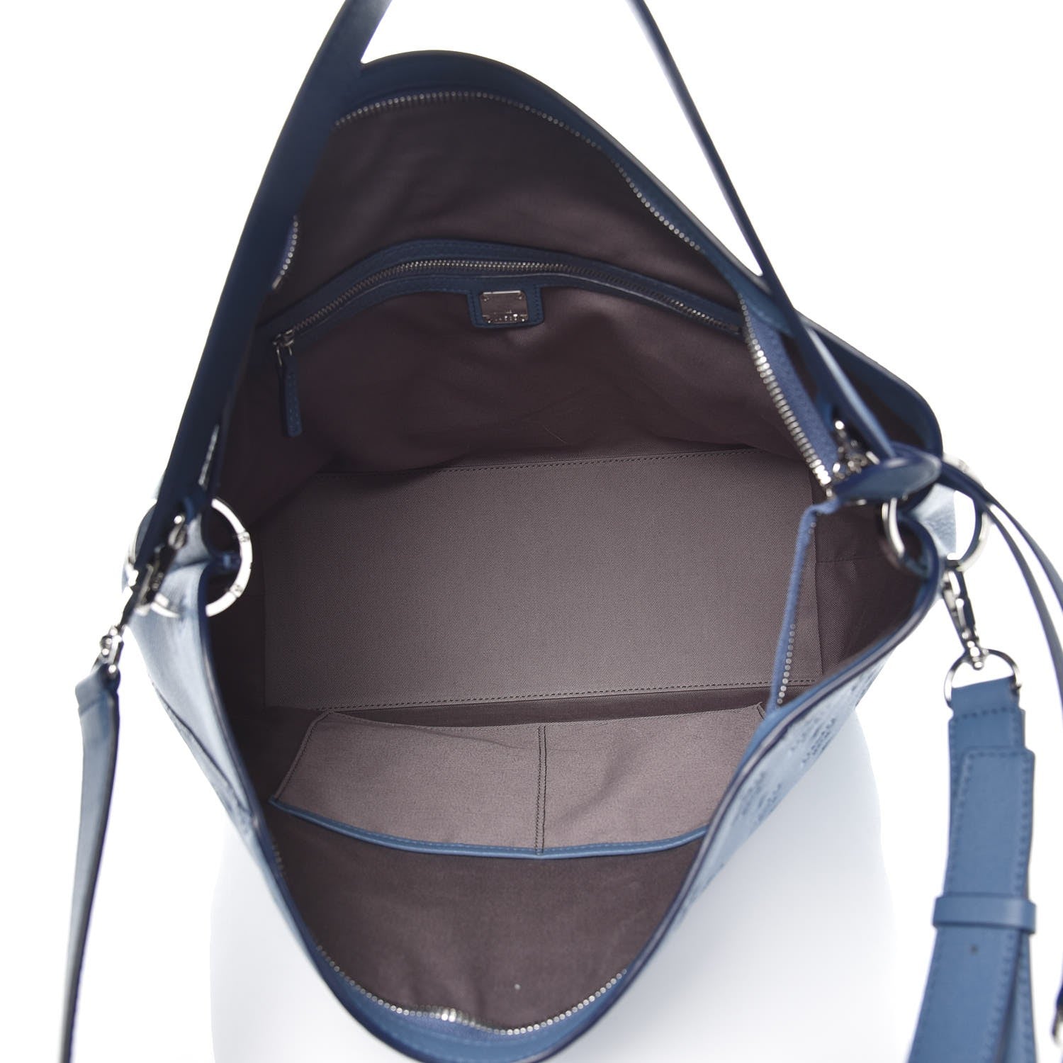 MCM Calfskin Ottomar Monogram Large Klara Hobo Luft Blue 7 of 9