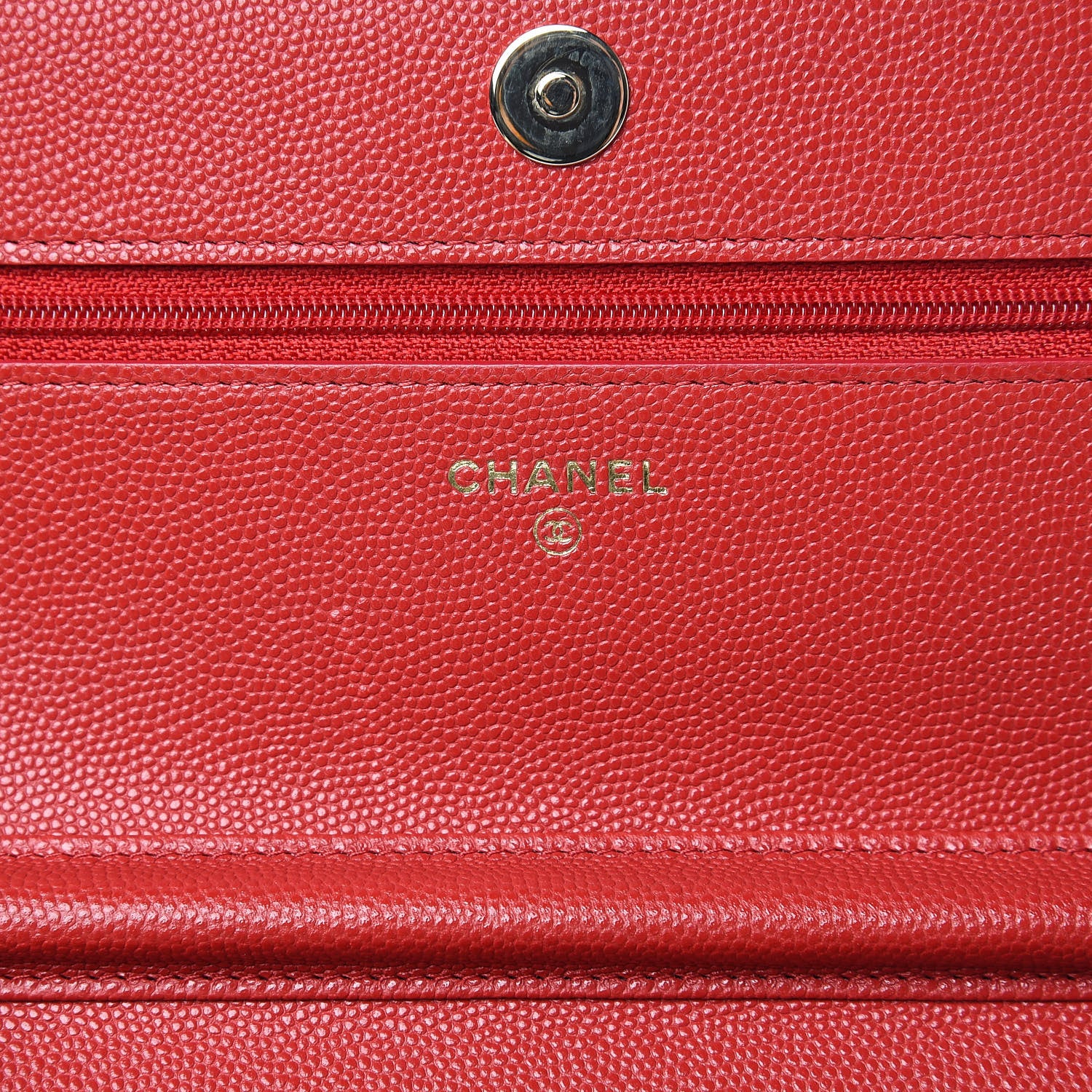 Chanel Caviar Quilted Wallet on Chain WOC Red 6 of 11
