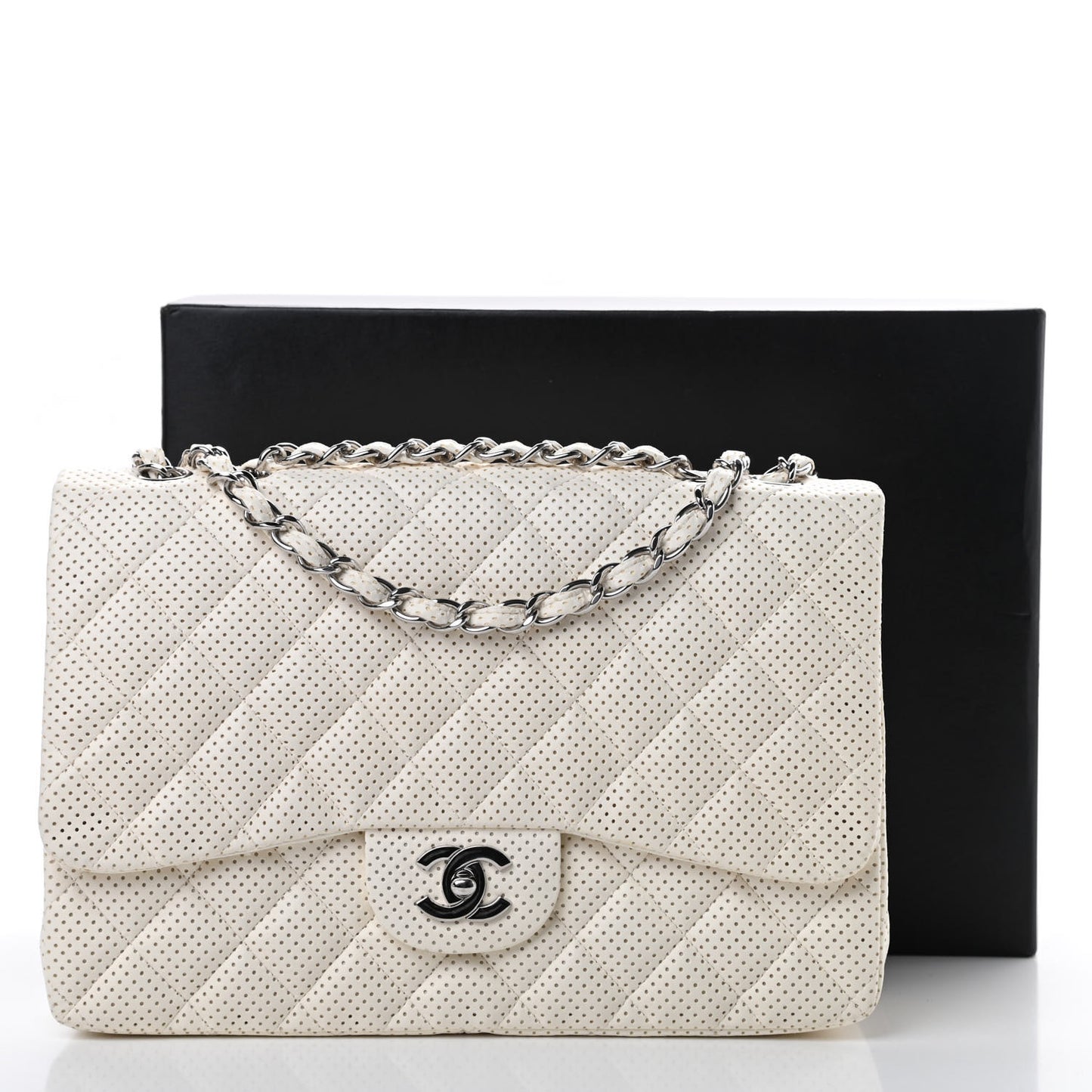 Lambskin Perforated Jumbo Single Flap White
