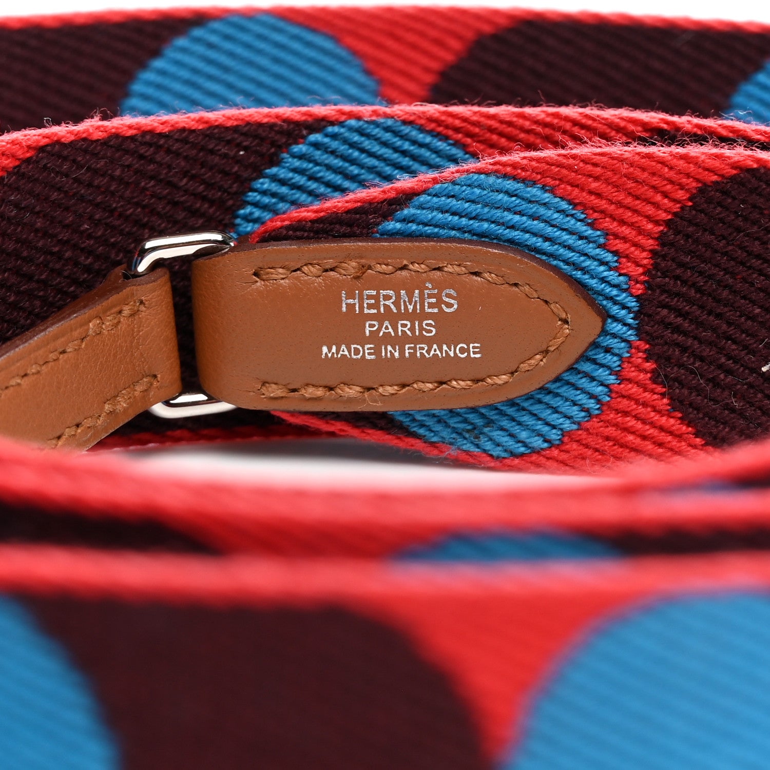 Hermes Toile Swift 25mm Sangle Flipperball To Go Shoulder Strap Rouge De Coeur Bleu Frida Gold 4 of 5
