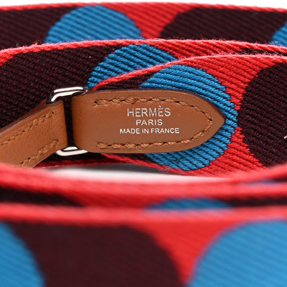 Hermes Toile Swift 25mm Sangle Flipperball To Go Shoulder Strap Rouge De Coeur Bleu Frida Gold 4 of 5