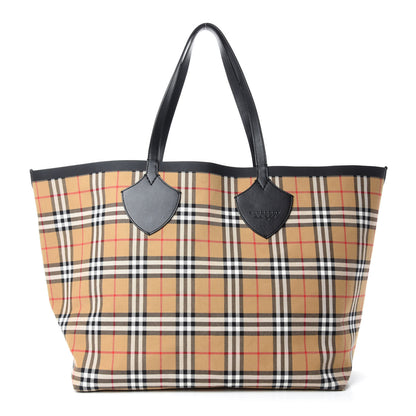 Burberry Vintage Check Extra Large The Giant Reversible Tote Antique Yellow 1 of 17