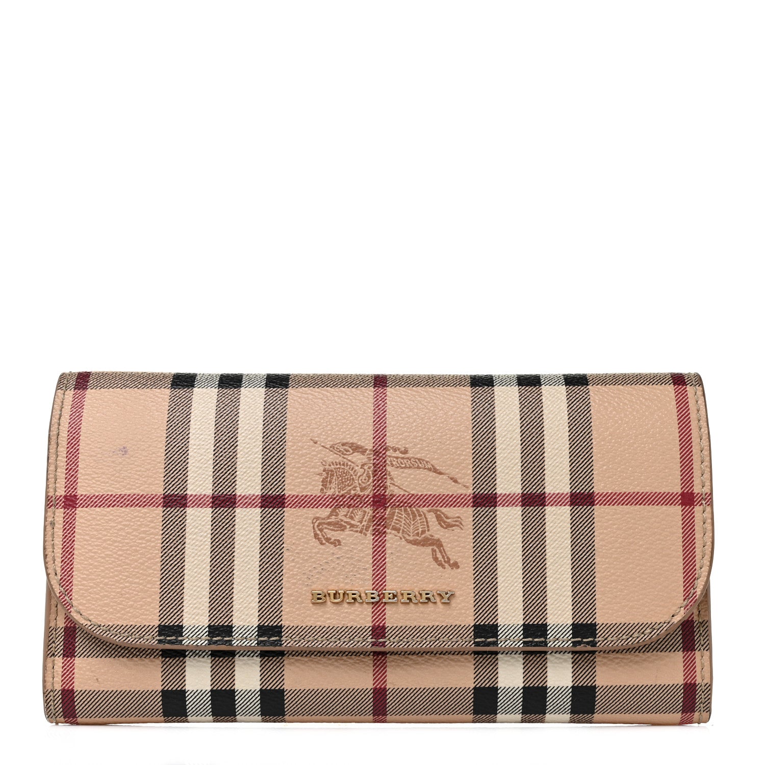 Burberry Haymarket Check Halton Wallet Tan 1 of 9