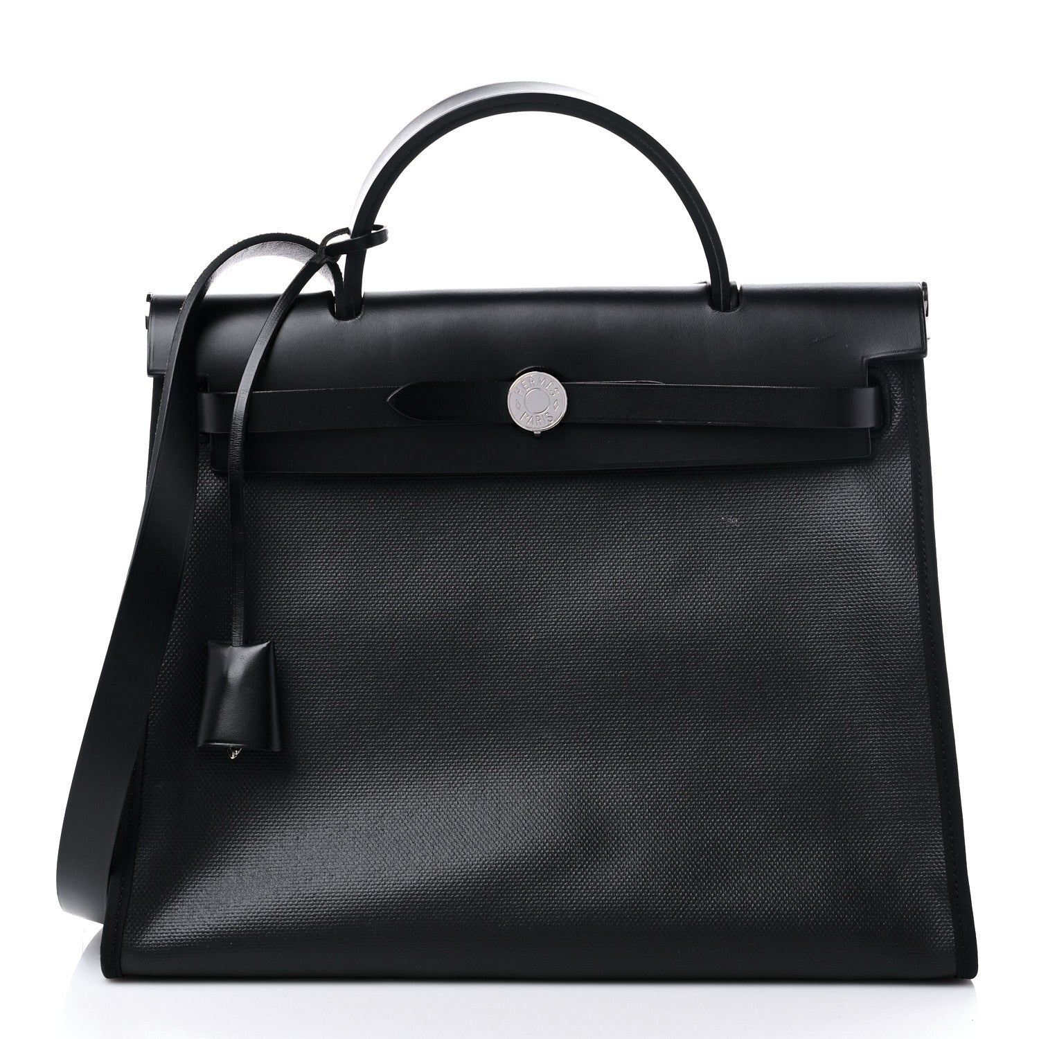 Hermes Toile H Berline Vache Hunter Herbag Zip PM 31 Black Ecru 3 of 12