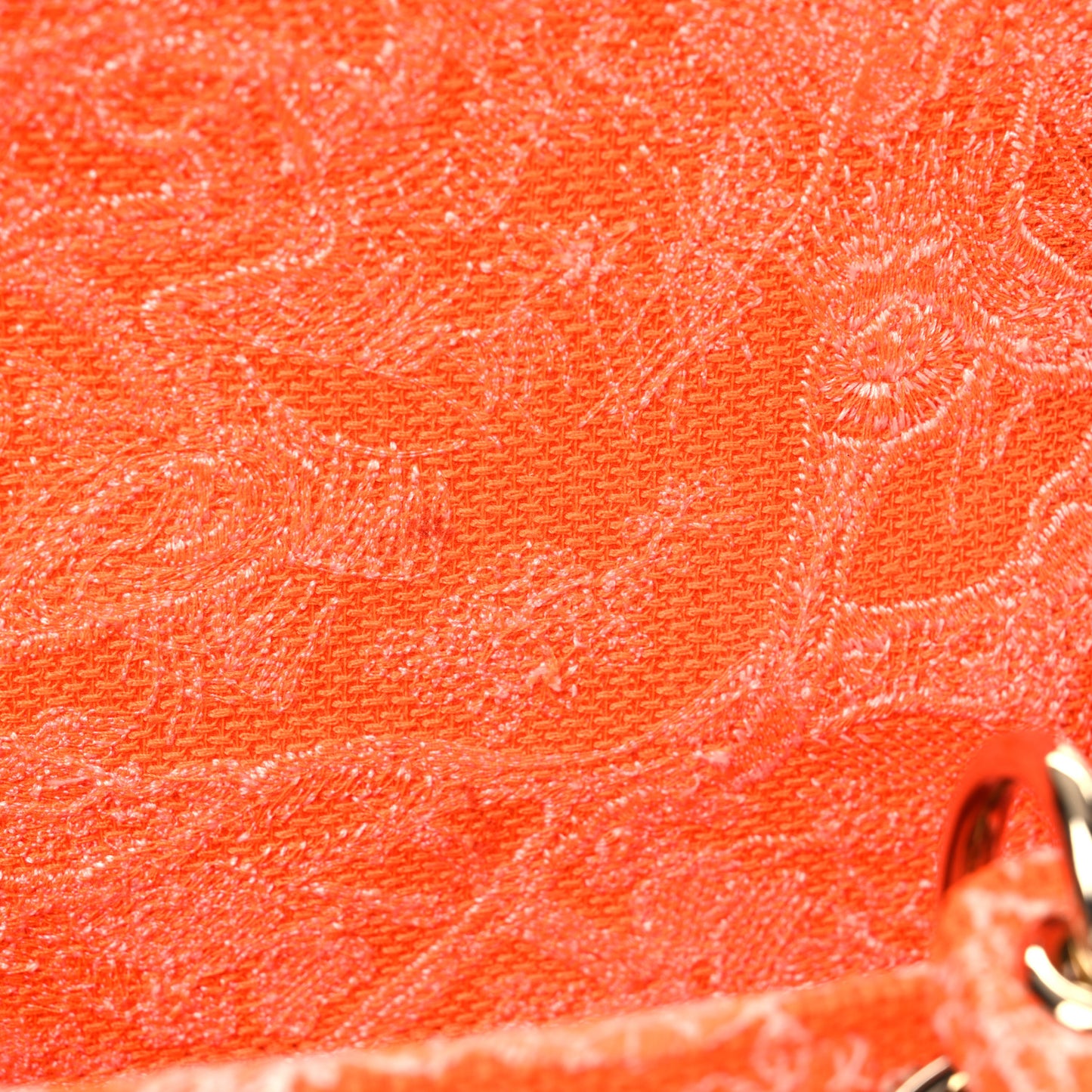 Canvas Toile De Jouy Reverse Embroidered Medium Lady D-Lite Fluorescent Orange