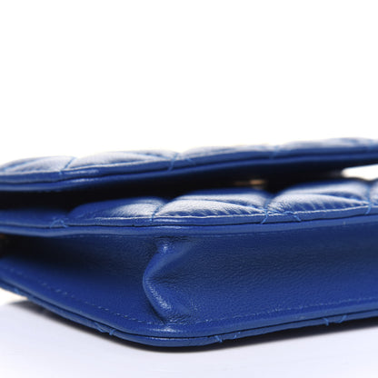 Chanel Lambskin Quilted Pearl Crush Clutch With Chain Blue 9 of 12