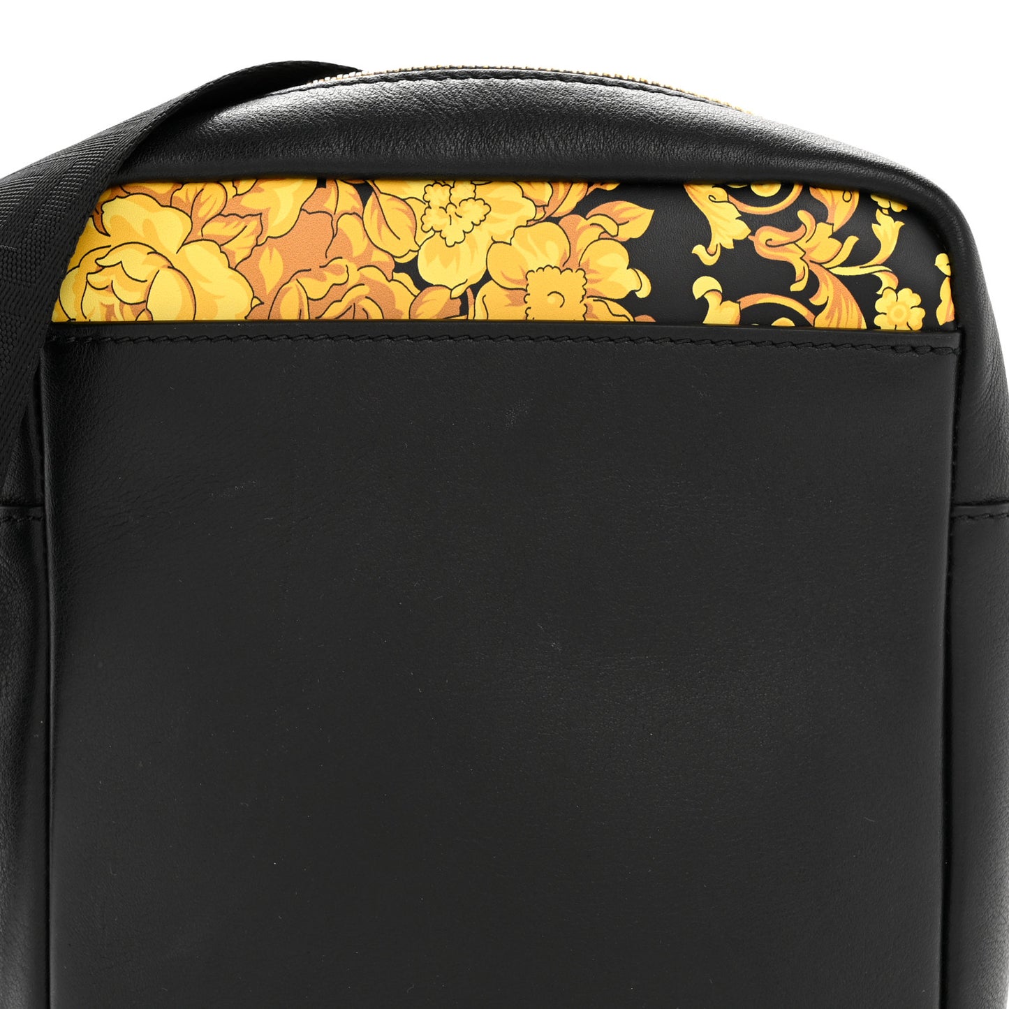 Calfskin Baroque Logo Messenger Bag Black